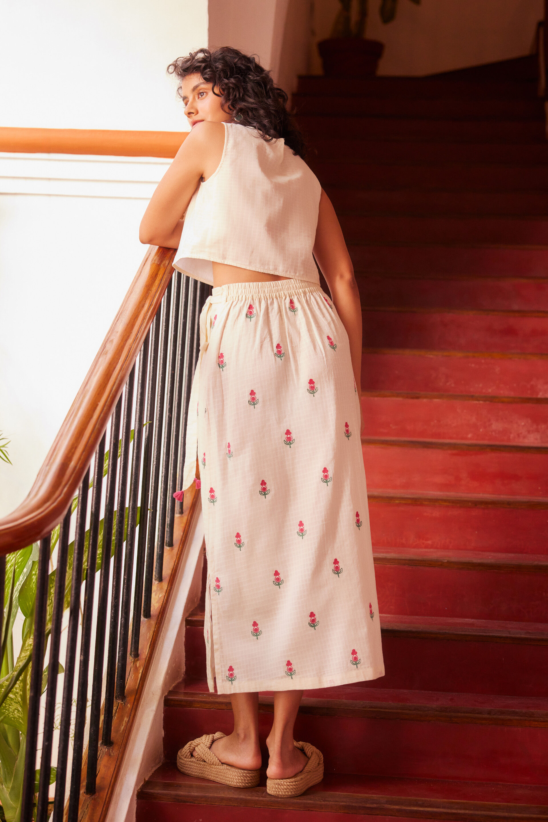 Mehka Sa Skirt Set, Off White, image 5